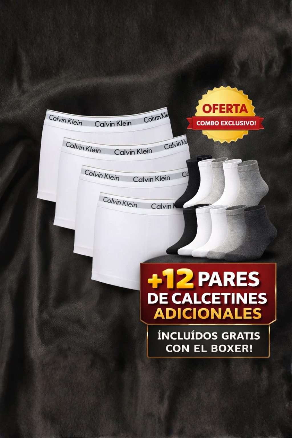 🔥OFERTA BÓXER Calvin Klain X12 Para Niños - COMPRE 6 Y LLÉVESE 12 + 12 Calcetines