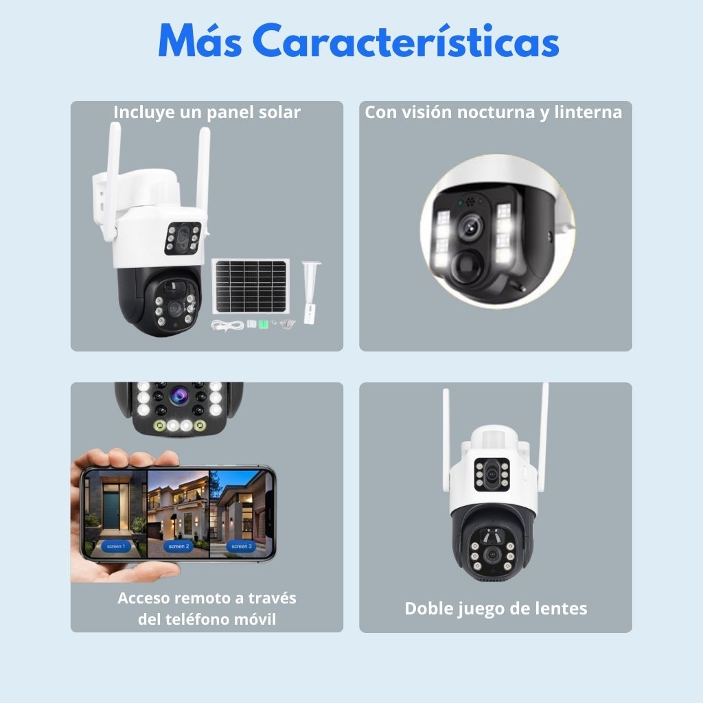 Solar Guard: Cámara de Seguridad - 2 en 1 + panel solar