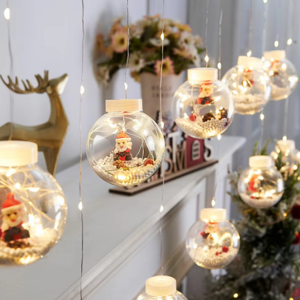 🔥OFERTA EXCLUSIVA☃️CORTINA DE NAVIDAD🎅🏻 ESFERAS DE LUZ LED✨