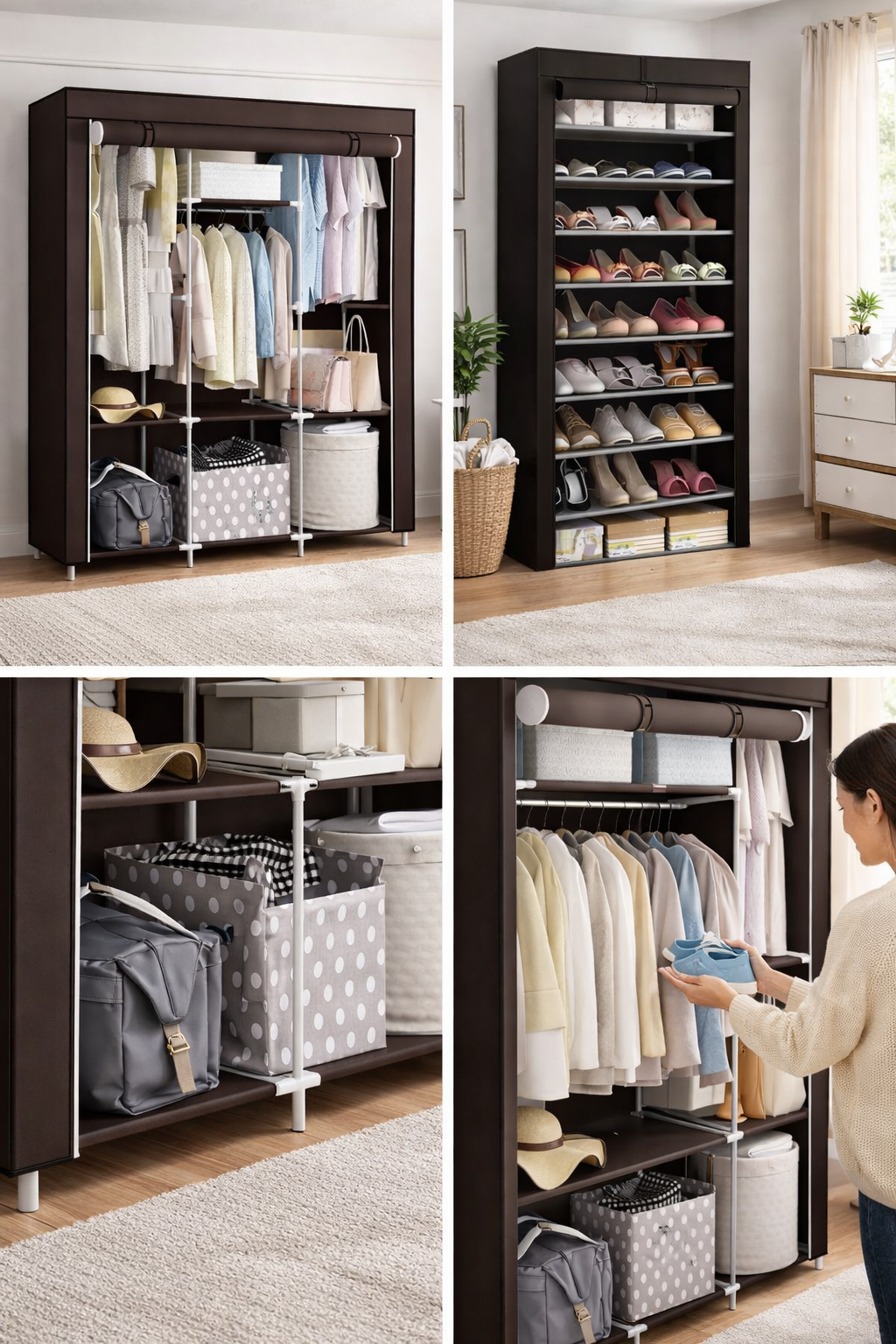 ✨ Combo Organizador: Armario Portátil + Zapatera de Gran Capacidad