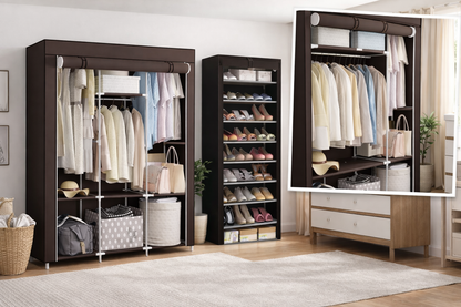 ✨ Combo Organizador: Armario Portátil + Zapatera de Gran Capacidad