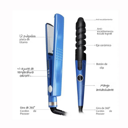 Super Combo 3X1 Plancha Digital + Rizador + Peine + Envío Grátis