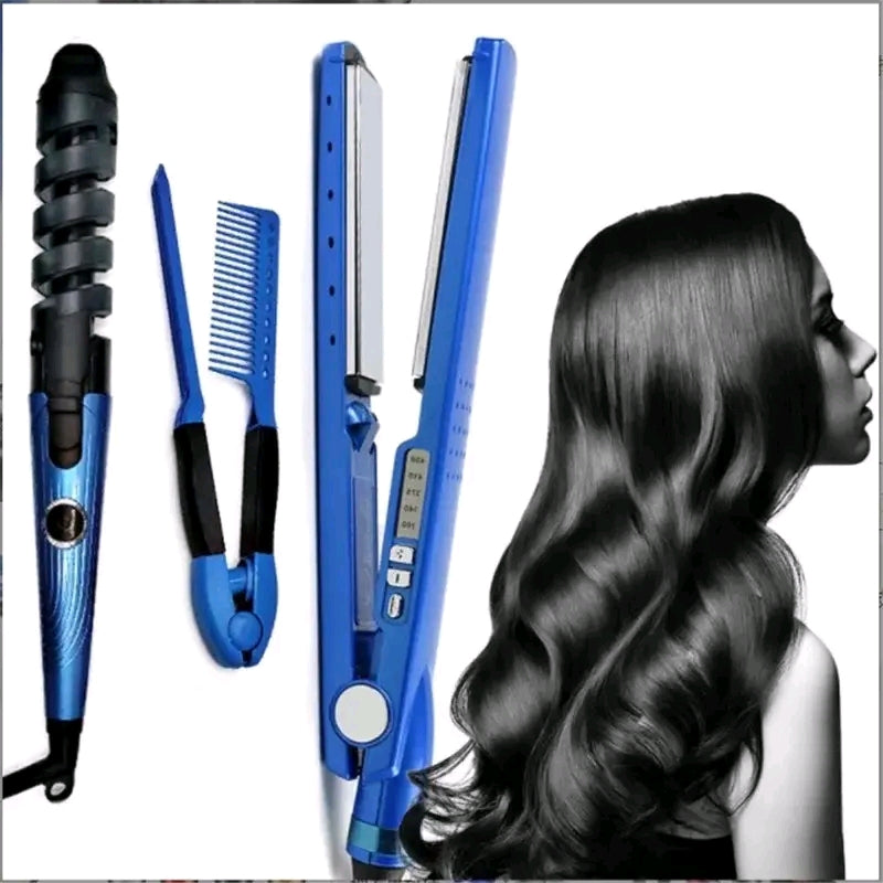 Super Combo 3X1 Plancha Digital + Rizador + Peine + Envío Grátis