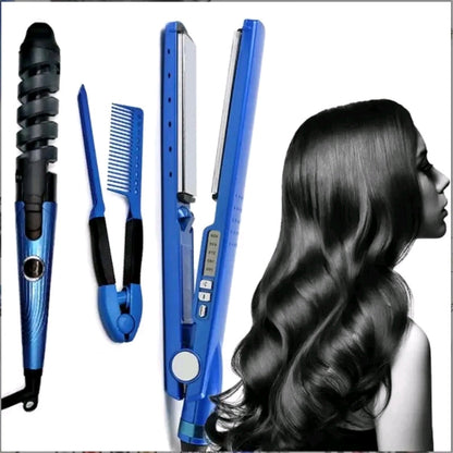 Super Combo 3X1 Plancha Digital + Rizador + Peine + Envío Grátis